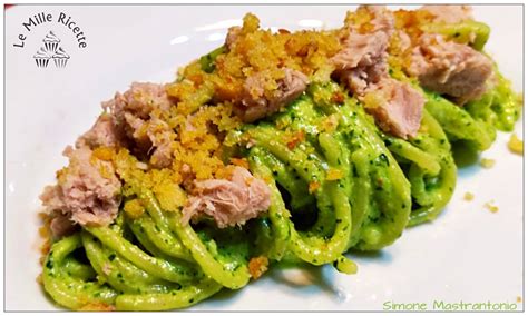 Spaghetti al pesto di basilico limone e tonno più un ingrediente che