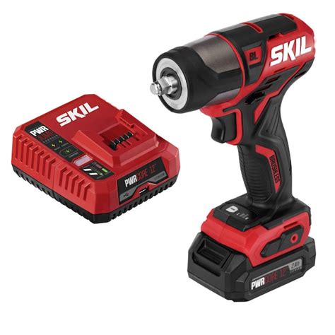 Skil Pwr Core 12 Volt Variable Brushless 38 In Square Drive Cordless Impact Wrench Battery And