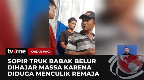 Diduga Menculik Gadis Remaja Sopir Truk Babak Belur Dihajar Massa