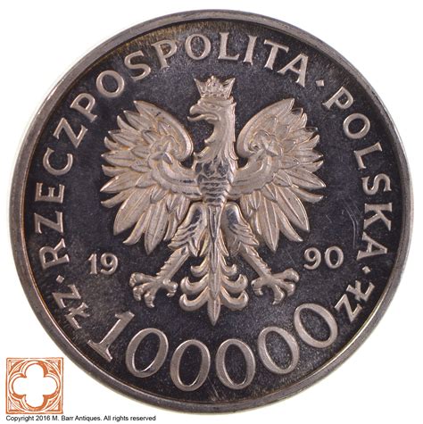 TOUGH COIN 1990 Poland 100000 Silver Zlotych Property Room