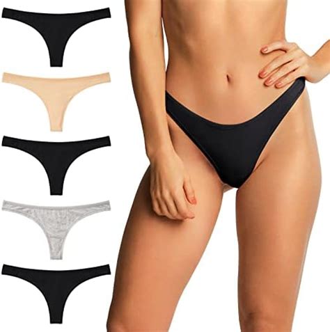 Innersy Womens Breathable Cotton Thongs Basic G Strings T Back Underwear 5 Pack Amazonca