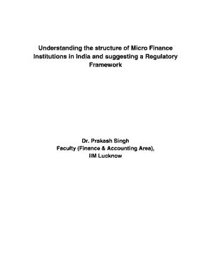 Fillable Online Understanding The Structure Of Micro Finance Fax Email