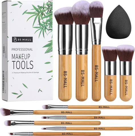 Amazon BS MALL Makeup Brush Set 11Pcs Bamboo Synthetic Kabuki