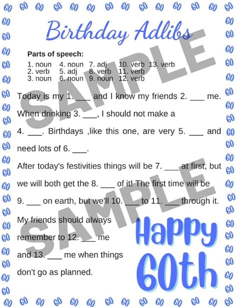 60th Birthday Party Games Free Printables Parties Made Personal