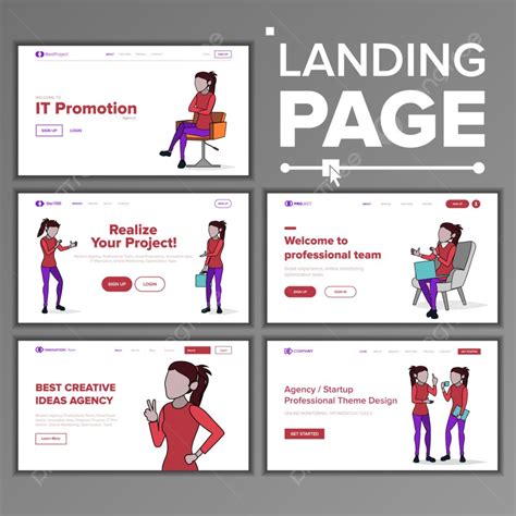 Modern Landing Page Concept Vector Template Download On Pngtree