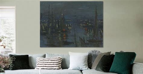 Der Hafen Von Le Havre Nachteffekt Claude Monet ArtFrame Leinwand