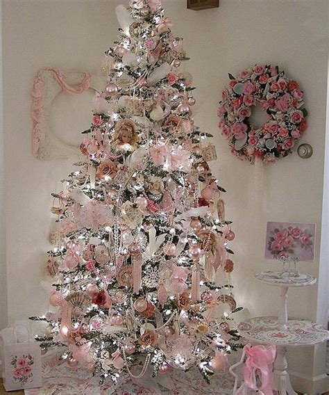 10 White Christmas Tree Pink Decorations Decoomo