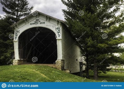 Longwood Covered Bridge In Indiana United States Editorial Stock Image