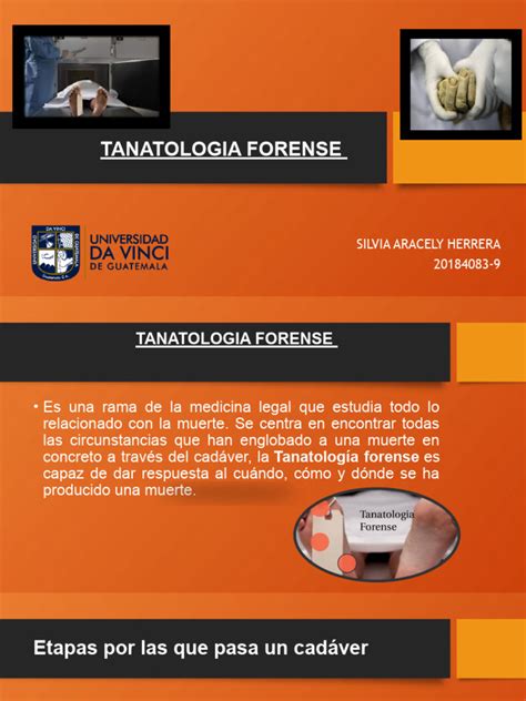 Tanatologia Forense Pdf Descomposición Cadáver