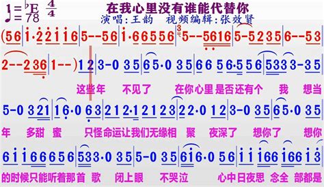 【张效贤爱音乐】歌曲《在我心里没有谁能代替你》的动态简谱 超过2万粉丝1万作品在等你音乐视频 免费在线观看 爱奇艺