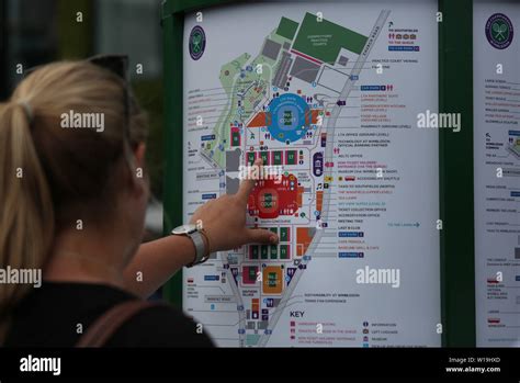 A Map Of The Grounds On Day One Of The Wimbledon Championships At The