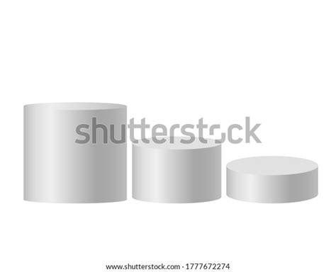 Three Cylinders Different Heights Figures Visual Stock Vector Royalty