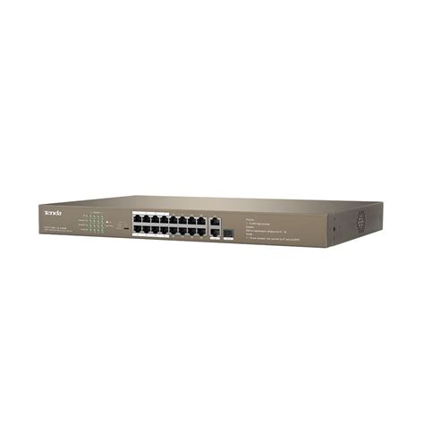 Tenda TEF1118P 16 250W 16FE 2GE 1SFP Rackmount Switch With 16 Port PoE