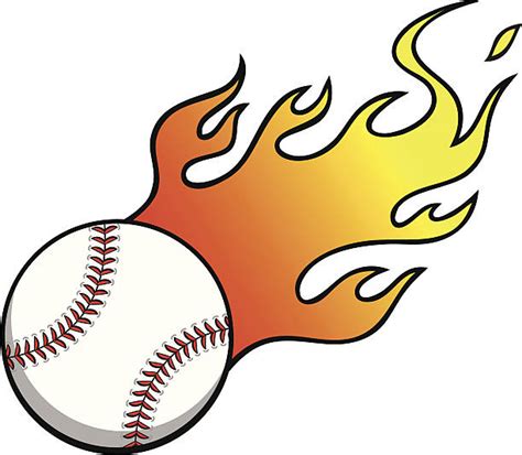 Baseball With Flames Cartoons Illustrations Royalty Free Vector