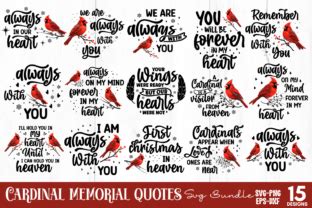 Cardinal Memorial Quotes Svg Bundle Graphic By Craftart Creative Fabrica