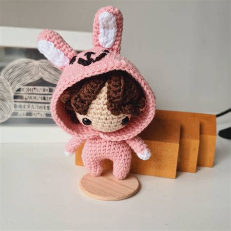 Bt Cooky Jungkook Bts Crochet Amigurumi Doll Keychain Etsy