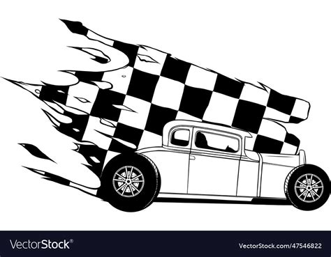 Hot Rod Car Icon Line Style Icon Royalty Free Vector Image