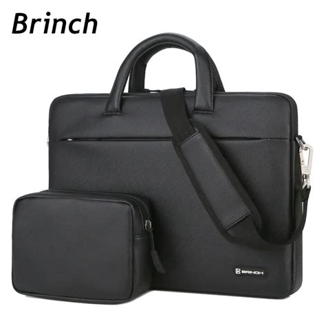 Brinch Laptop Bag 13 14 15 6 16 Inch Pu Leather Shoulder Man Women Case