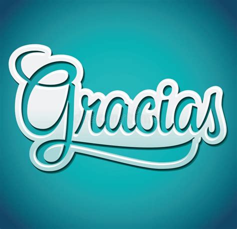 Gracias Gracias Texto Español Letras Ilustración del Vector