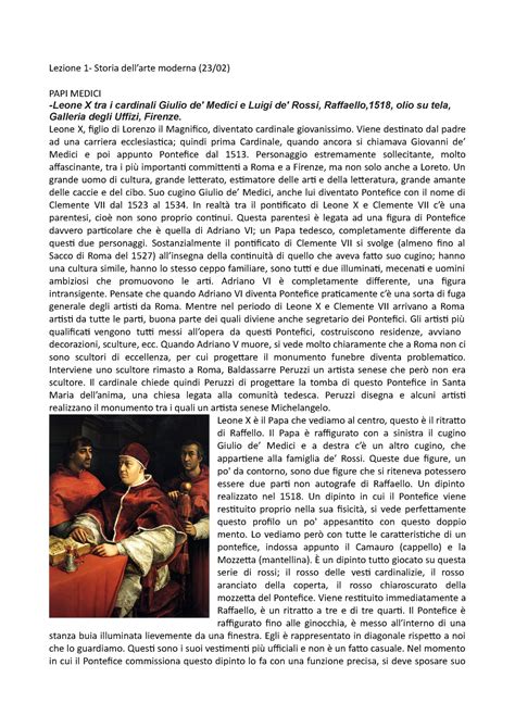 Appunti Lezione Storia Arte Moderna Papa Medici Lezione