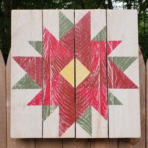 Poinsettia Barn Quilt Etsy