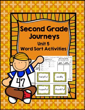 Second Grade Journeys Unit Differentiated Word Sort Activities