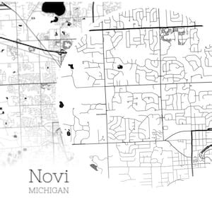 Novi Map INSTANT DOWNLOAD Novi Michigan City Map Printable | Etsy