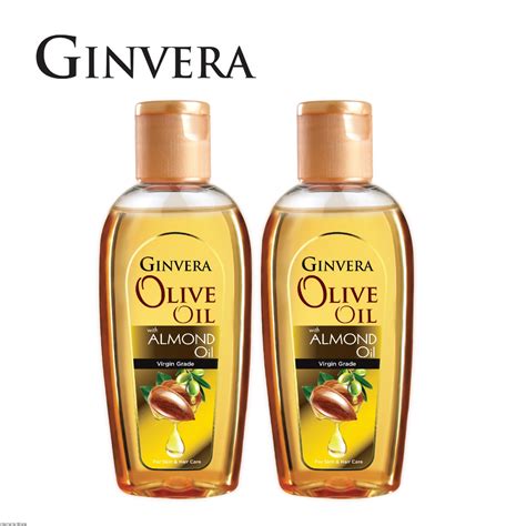 [bundle Of 2] Ginvera Olive Oil 150ml For Hair Face Body Green Tea Argan Coconut Almond