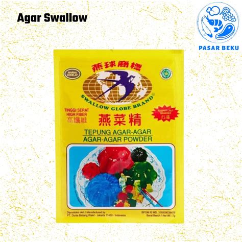 Jual Tepung Agar Agar Powder Swallow Per Sachet 7gr Cemilan Pasar Beku