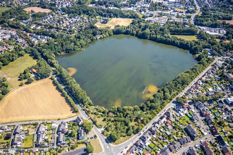 Dorsten Aus Der Vogelperspektive Uferbereiche Des Sees Blauer See In