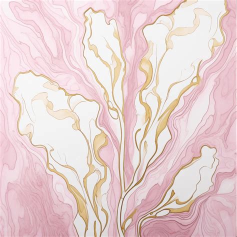 Premium Ai Image Painting Of A Pink And Gold Abstract Painting With A White Background