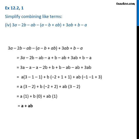 Simplify 3a 2b Ab A B Ab 3ab B A Teachoo Class 7