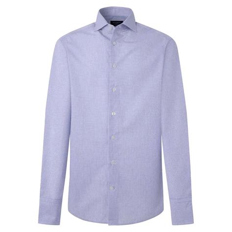 Hackett Grid Check Long Sleeve Shirt Blue Dressinn