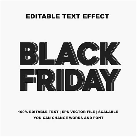 Premium Vector Minimalist Black Friday Editable Text Effect