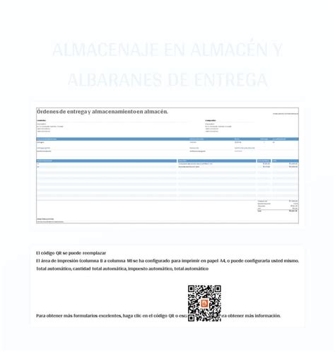 Plantilla De Excel Almacenaje En Almac N Y Albaranes De Entrega Y Hoja