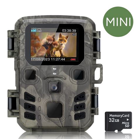 Suntekcam 24mp Mini Trail Cam 1080p Hd 32gb Sd Low Glow Night Vision