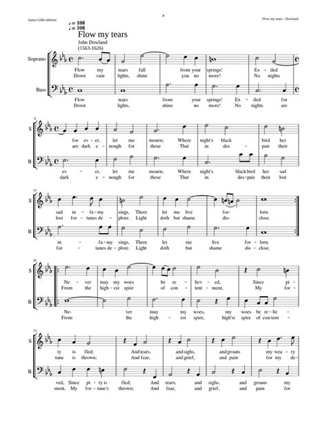 Flow My Tears Fall From Your Springs John Dowland Sheet Music For Bass Solo