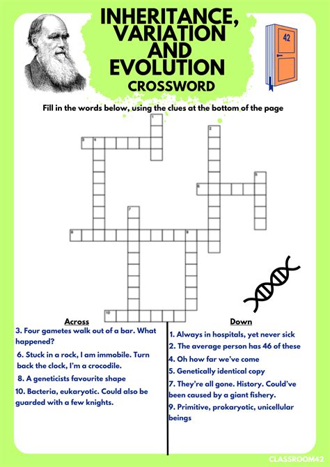 B6 Inheritance Variation And Evolution Crossword Classroom 42