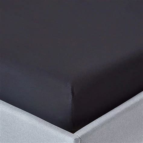 Homescapes Black Egyptian Cotton Deep Fitted Sheet 200 Tc Double Diy