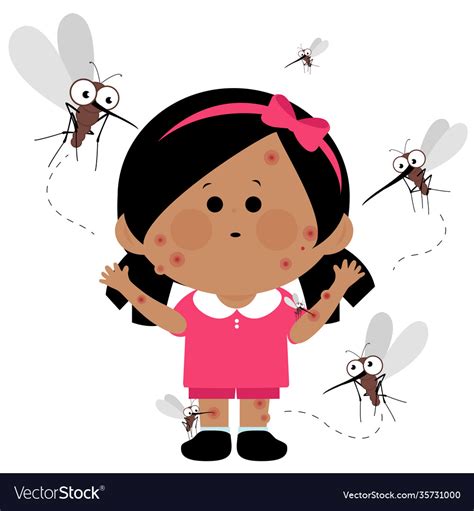 Girl Bitten Mosquitoes Royalty Free Vector Image