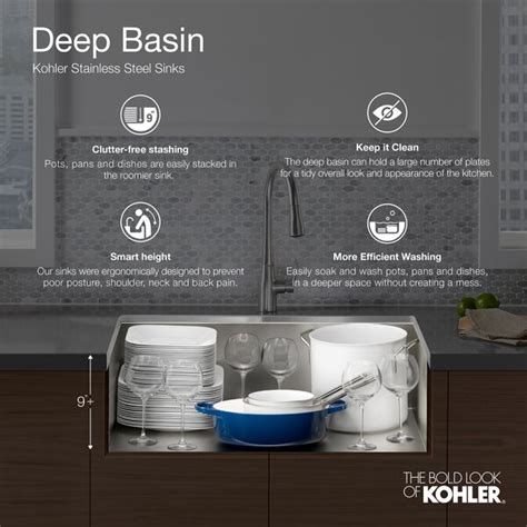 Kohler Task Smart Divide33 In X 22 In Top Mount Undermount Double Equal