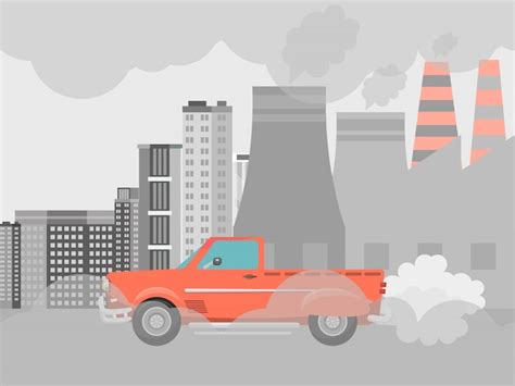 Contaminaci N Del Aire En Coches Ilustraci N Vectorial Ciudades De