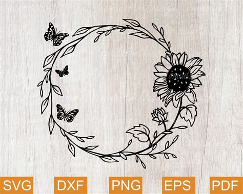 Sunflower Png Sunflower Wreaths Sunflower Quotes Sunflower Drawing