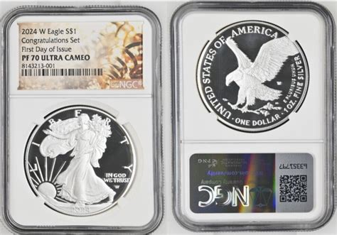 2024 W Silver American Eagle S 1 Congratulations NGC PF70 Ultra Cameo