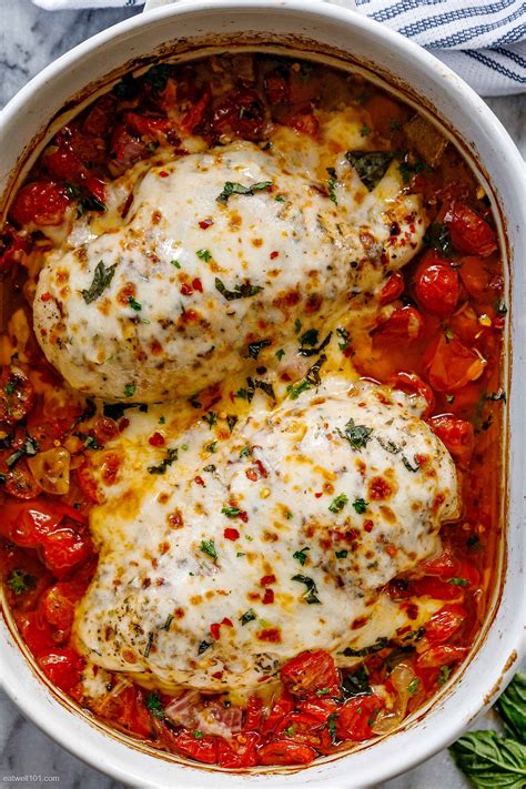 Mozzarella Baked Chicken Breasts Recipe Baked Chicken Recipe Eatwell101