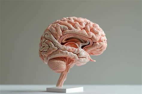 Un Modèle Du Cerveau Humain Est Placé Sur Une Table Illustrant Ses