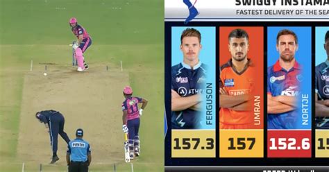 Ipl 2022 Final Watch Lockie Ferguson Bowls 1573 Kmph Delivery To