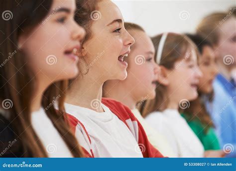 Group Of School Children Singing In Choir Together Stock Image Image