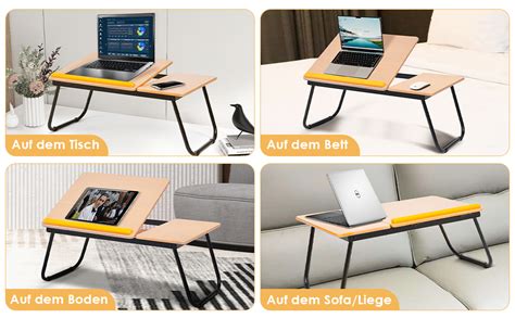 Amazon De Costway Laptoptisch Klappbar Fach H Henverstellbar