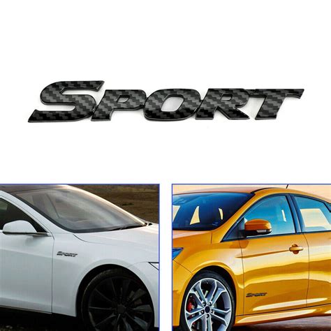 Carbon Fiber Sport Logo Emblem Badge Sticker Trunk Bumper Decal Car